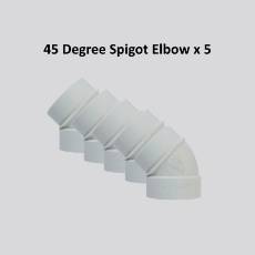 45 Degree Spigot Elbow x 5
